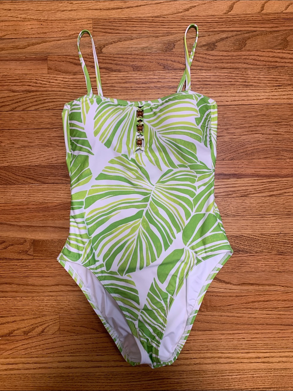 La Blanca swimsuit - strapless bandeau one piece bathing suit serene palm size 6